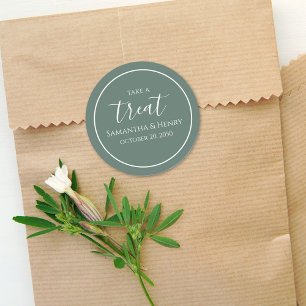 Adesivo Terras Simples de Caligrafia de Casamento Verde