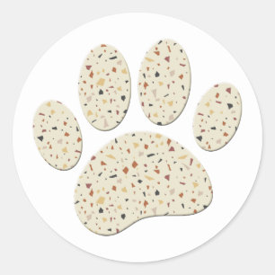 Adesivo Terrazzo Dog Pawprint Art