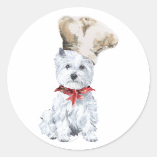 Adesivo Terrier Branco do West Highland Chef