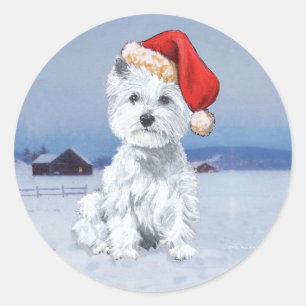 Adesivo Terrier Branco do West Highland Natal