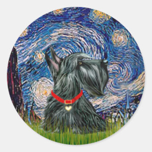 Adesivo Terrier Escocês 12c -Noite Estrelada