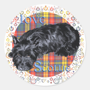 Adesivo Terrier escocês na Xadrez de Buchanan