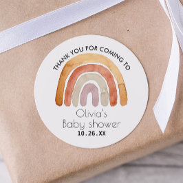 Adesivo Terthy Tone Boho Rainbow Obrigado Chá de fraldas