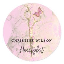 tesoura borboleta cor-de-rosa