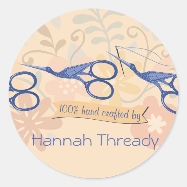 Adesivo Tesoura de aves ornamentais costureira (Frente)