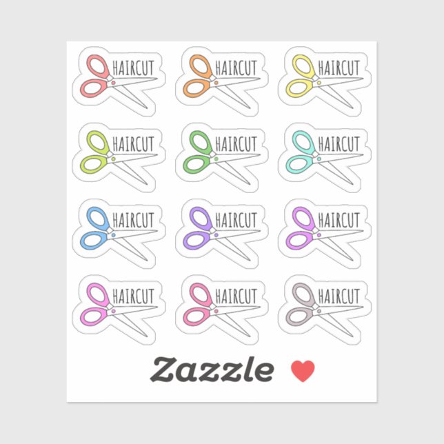 Adesivo Tesoura de Corte de Cabelo Lembrete de Salão de Be (Folha)