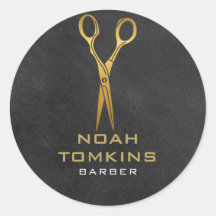 Tesoura de Ouro Quadro de Giz Barbearia