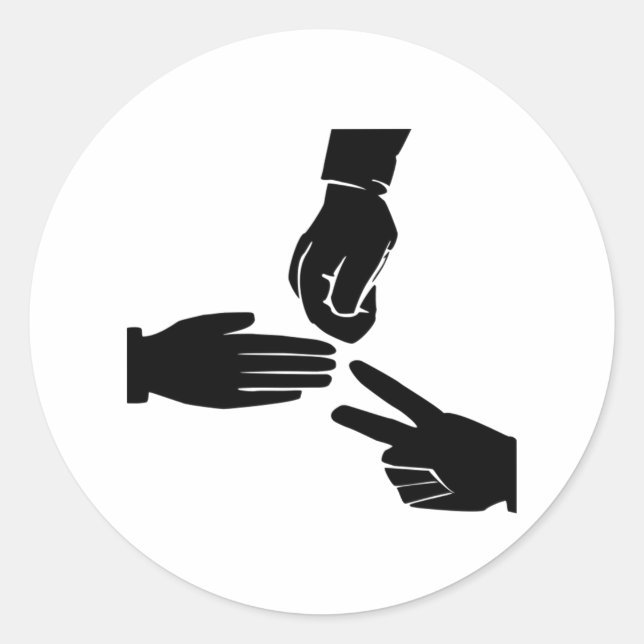 Adesivo Tesoura de Papel Rock (Frente)