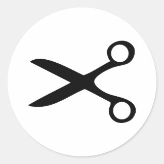 Adesivo tesouras pretas do cabeleireiro
