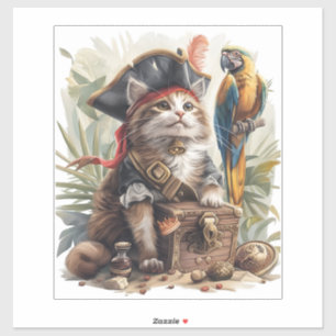Adesivo Tesouro do Gato Pirata