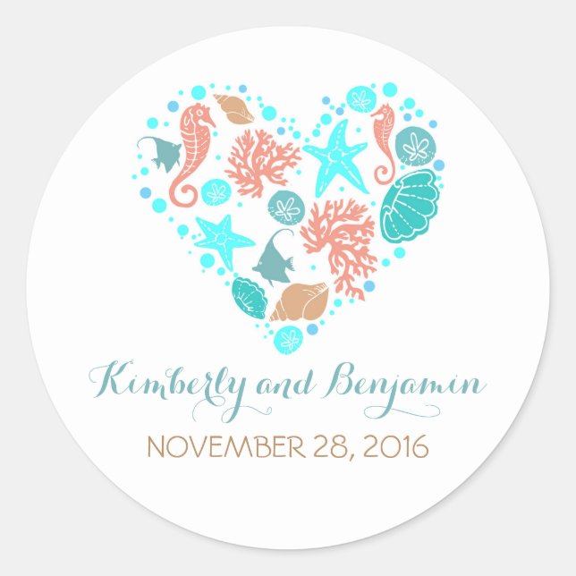 Adesivo Tesouros costeiros Pérolas Casamento Náutico Cardí (Frente)