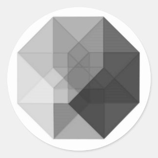 Adesivo Tesseract (escala de cinza)