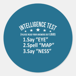 Adesivo Teste de Inteligência Humor Sarcasmo Curto
