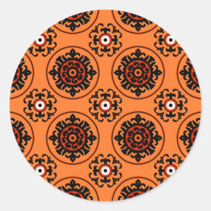 Adesivo Teste padrão alaranjado de Suzani