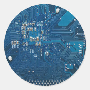 Adesivo teste padrão azul do computador de conselho do