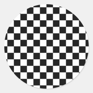 Adesivo Teste padrão checkered preto e branco