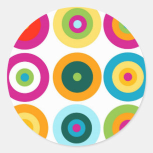Adesivo Teste padrão colorido do círculo do divertimento