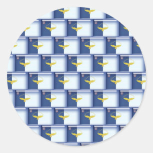 Adesivo teste padrão da bandeira de 3D Açores