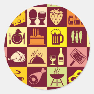 Adesivo Teste padrão da comida