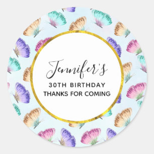 Adesivo Teste padrão de borboleta Pastel bonito da