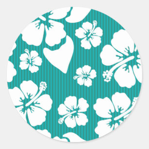 Adesivo Teste padrão de flor havaiano do hibiscus