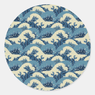 Adesivo Teste padrão de onda japonês