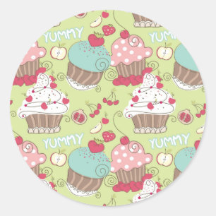 Adesivo Teste padrão do cupcake