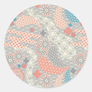 Adesivo Teste padrão do estilo japonês. Ilustração