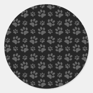 Adesivo Teste padrão do impressão da pata do cão preto