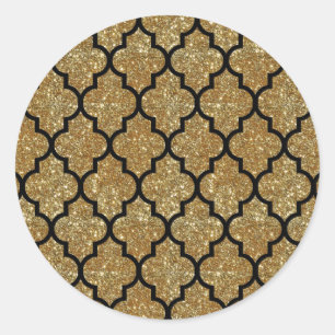 Adesivo Teste padrão Dourado de Quatrefoil do marroquino