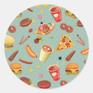 Adesivo Teste padrão elegante do fast food