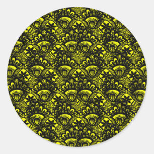 Adesivo Teste padrão elegante do laço do damasco do pret