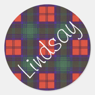 Adesivo Teste padrão escocês do Tartan de Lindsay