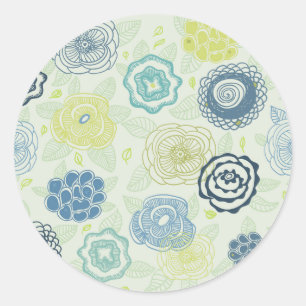 Adesivo Teste padrão floral à moda com flores bonitos