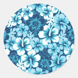 Adesivo Teste padrão floral do hibiscus do surf