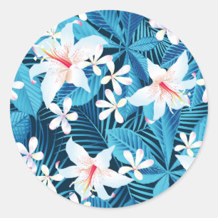 Adesivo Teste padrão floral do hibiscus tropical