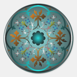 Adesivo Teste padrão floral medieval