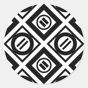 Adesivo Teste padrão geométrico preto do sinal igual no