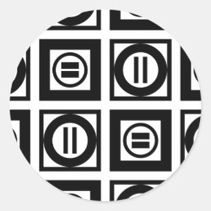 Adesivo Teste padrão geométrico preto e branco do sinal