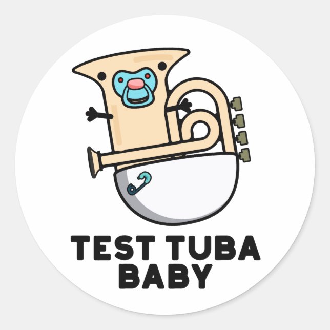 Adesivo Teste Tuba Baby Funny Science Tuba Pun (Frente)