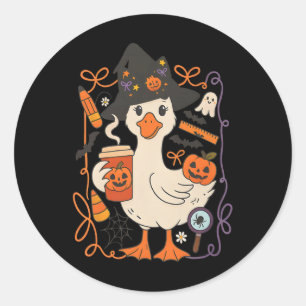 Adesivo Testemunha Ganso Halloween Bonita Pumpkin Cai Cozy