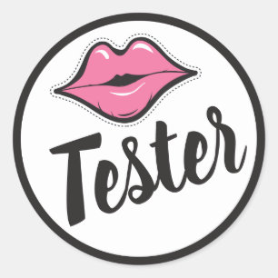 Adesivo TESTER Batom Pink Kiss e Distribuidor de Beleza