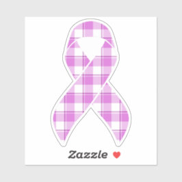 Adesivo Testicular Cancer Awareness Plaid Purple Ribbon