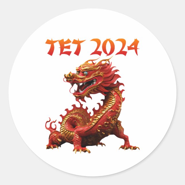 Adesivo Tet 2024 Year of the Dragon Vietnamese New Year (Frente)