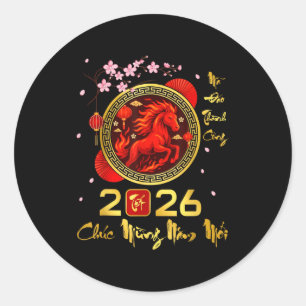 Adesivo Tet 2026 Ano Vietnamita Cavalo Lunar Ano Novo Chin