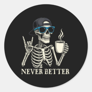 Adesivo Teto de Halloween do Café Nunca Melhor Esqueleto