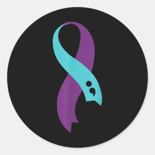Adesivo Teto Roxo - Fita Semicolão - Prevenção Suicida Aw