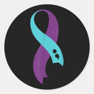 Adesivo Teto Roxo - Fita Semicolão - Prevenção Suicida Aw