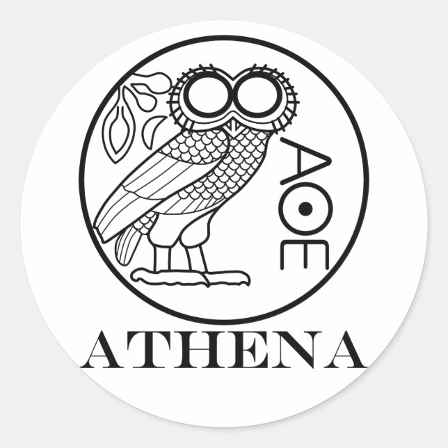 Adesivo Tetradrachm de coruja de Athena (Engravers Font) (Frente)
