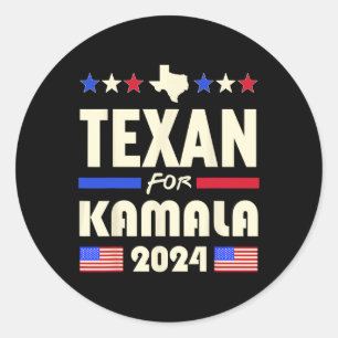 Adesivo Texan For Kamala 2024 Patriotic Democrats Campaign